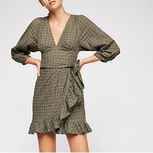 Free People Fargo Printed Wrap Dress Size 4